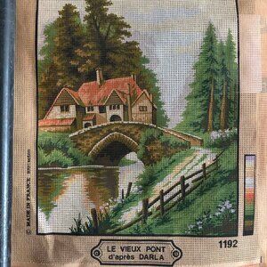 Vintage Margot Creations de Paris Needlepoint LE VIEUX PONT